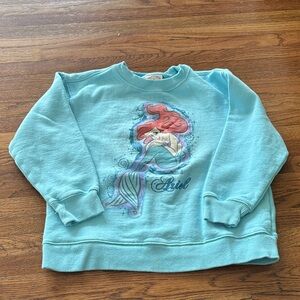 Disney Store Exclusive Ariel The Little Mermaid crewneck sweatshirt blue 7/8